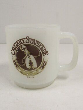 Vintage 1975 CALGARY STAMPEDE Rodeo Glasbake Coffee Cup - Mug Clean U.S.A